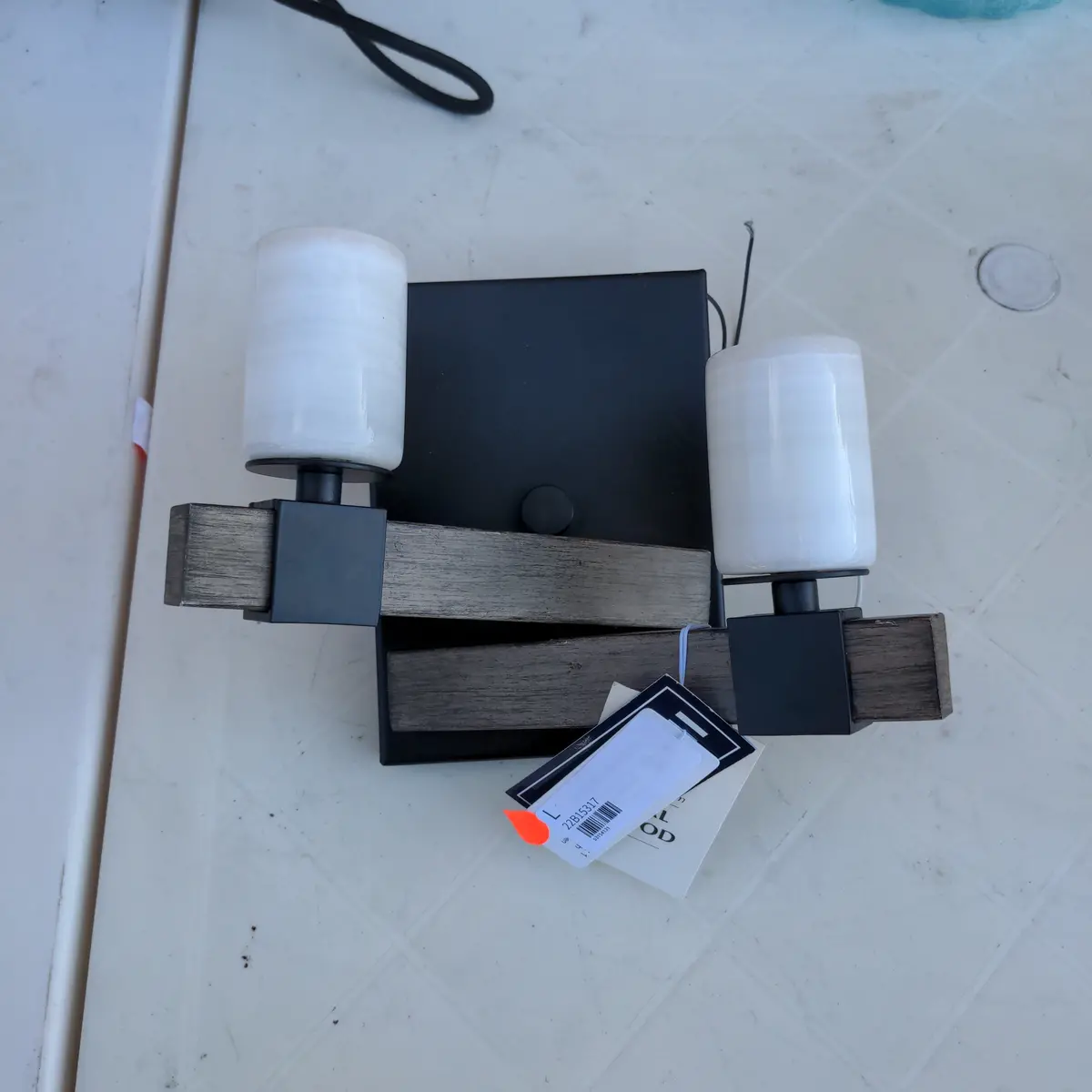 Two Light Metal With Stone Light Enclosures 1