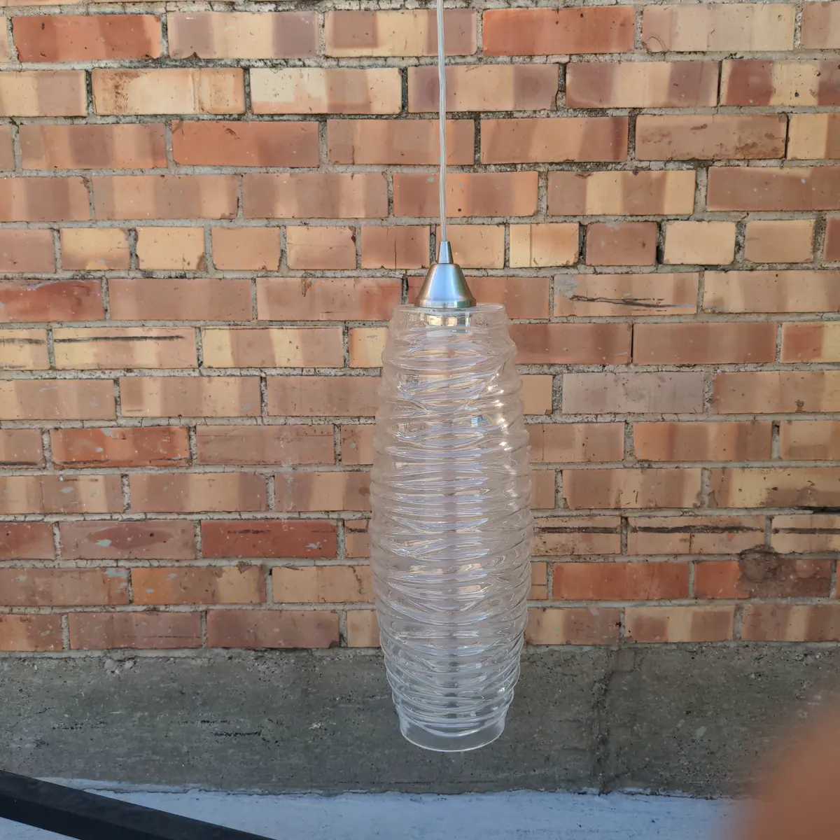Textured Glass Hanging Lamp 1