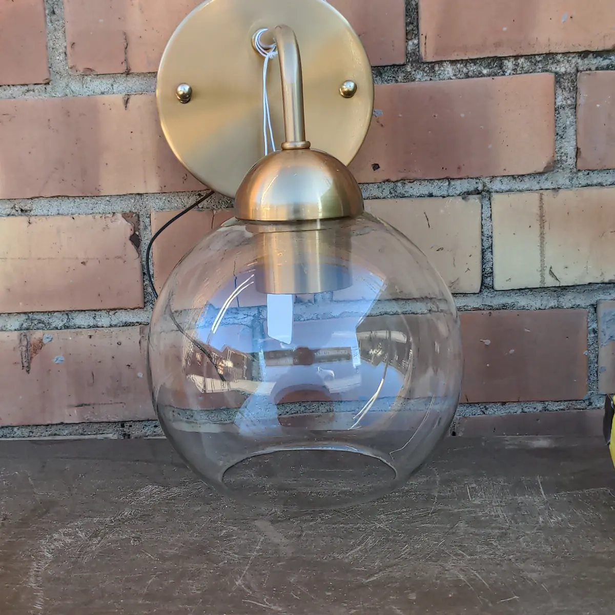 Small Gold Metal With Glass Globe Sconce 1