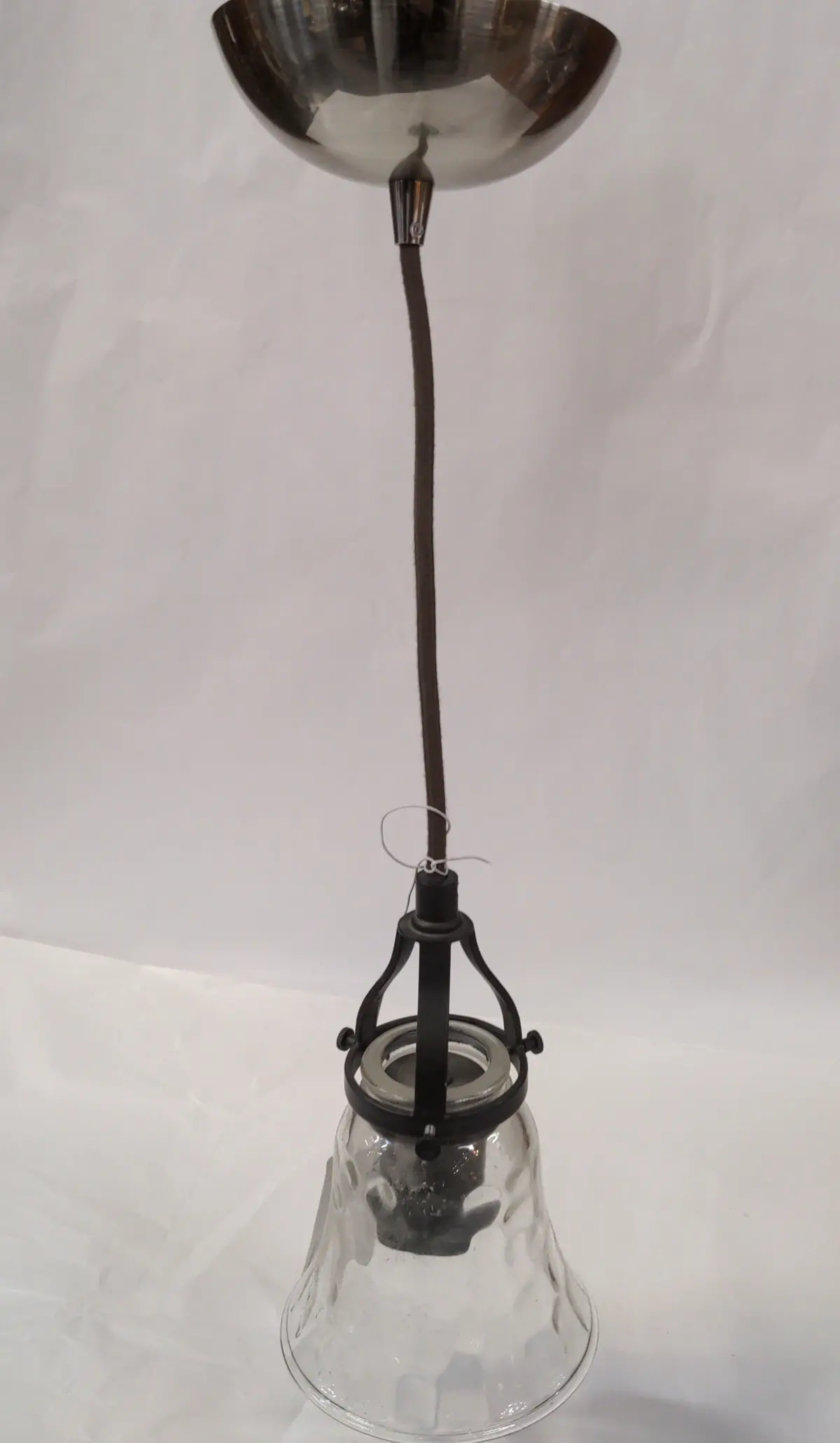 Clear Textured Glass Globe Hanging Lamp 1