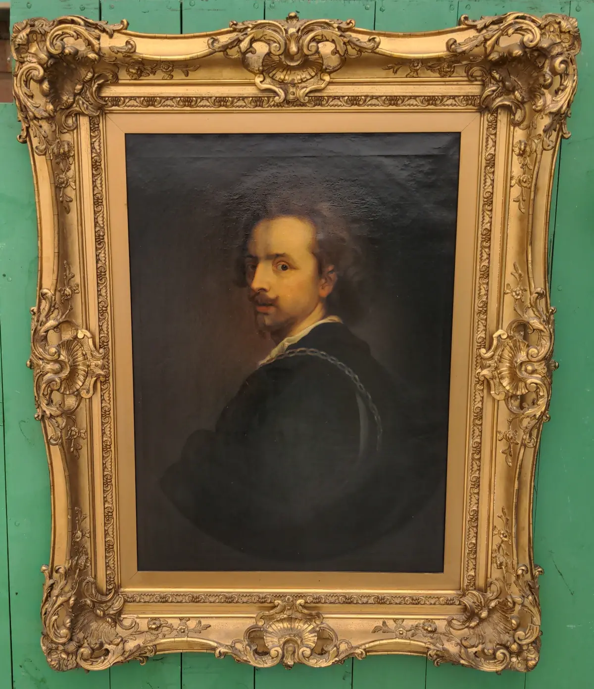 Van Dyke Portrait Oil Painting In Ornate Frame 1
