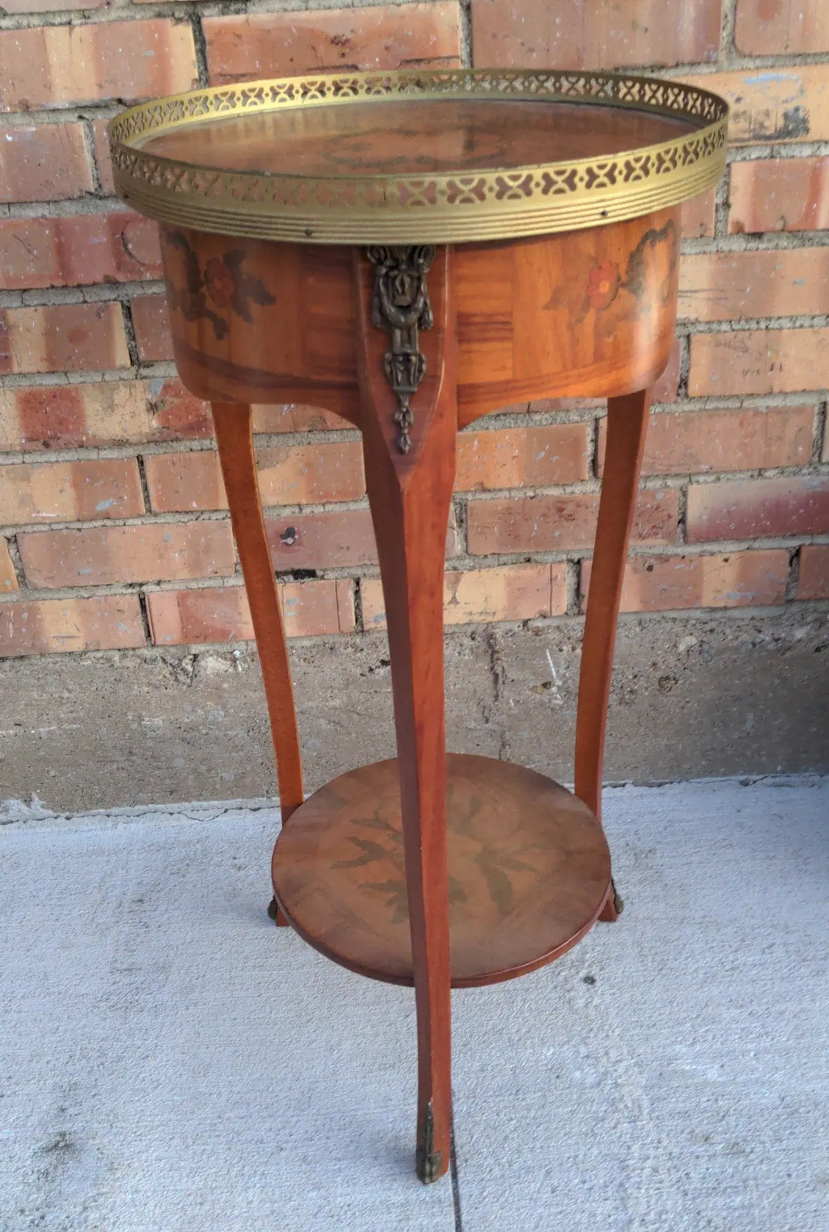 Inlaid Side Table With Ormolu And Drawer 1