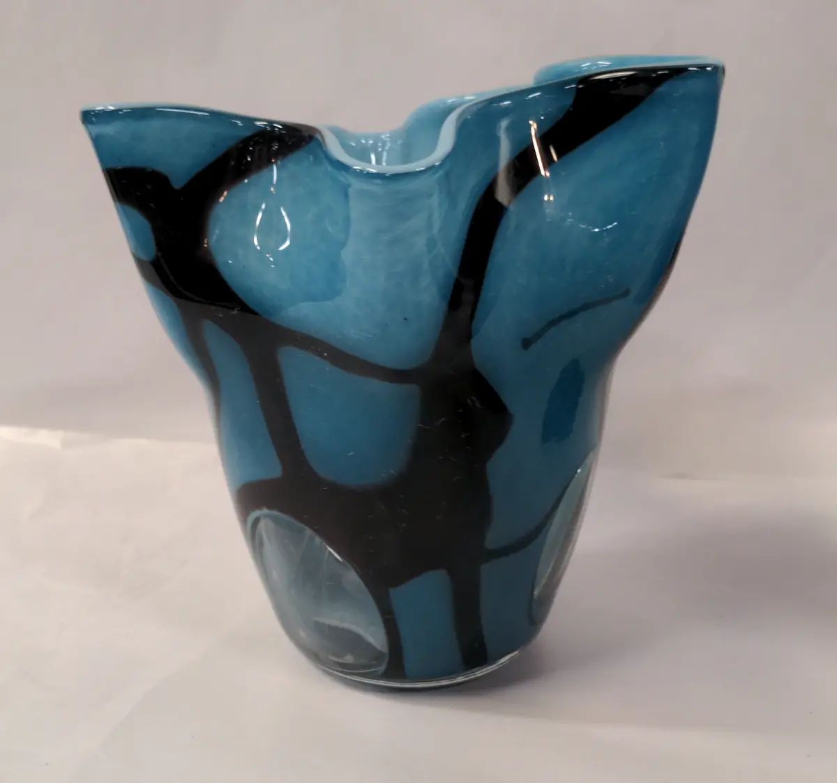 Light Blue Cased Glass Art Glass Vase 1