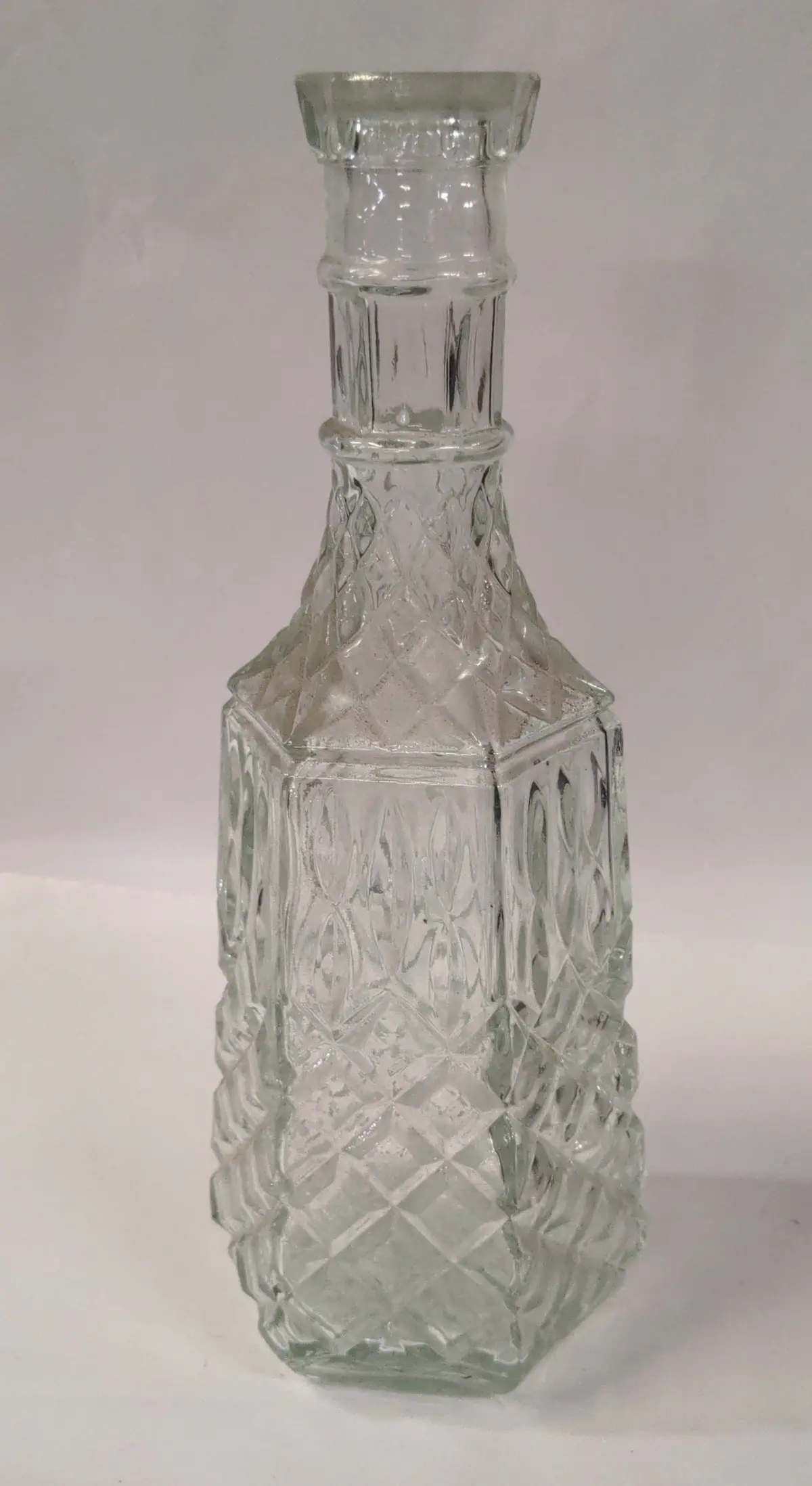 Clear Press Glass Decanter Or Vase 1