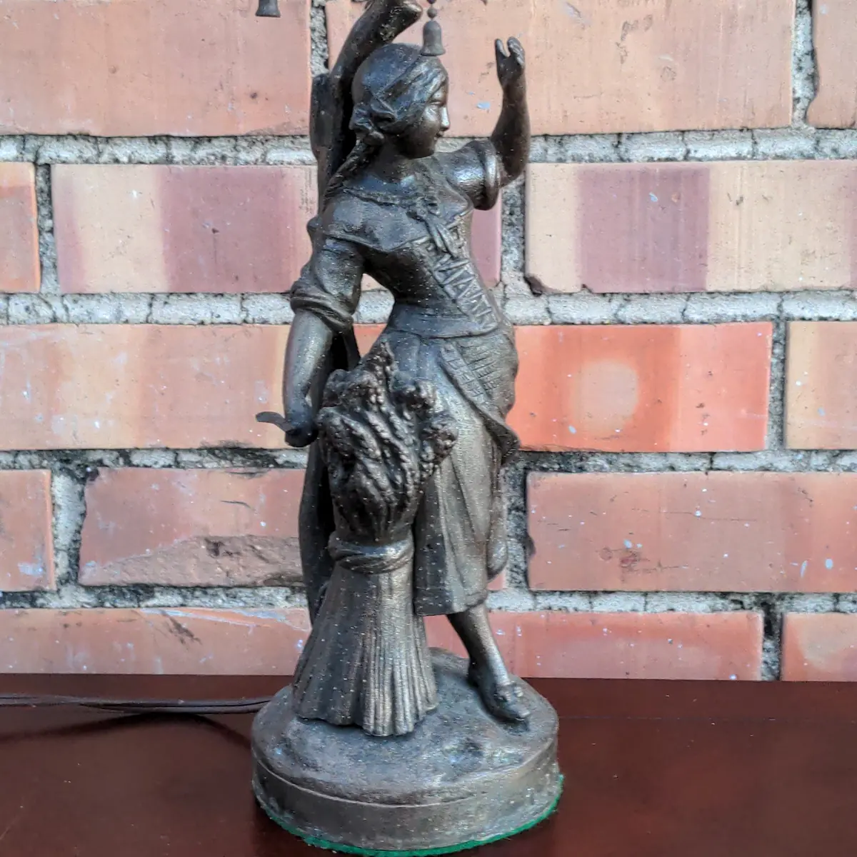 Spelter Gold Color Figural Lamp Base-As Found 1