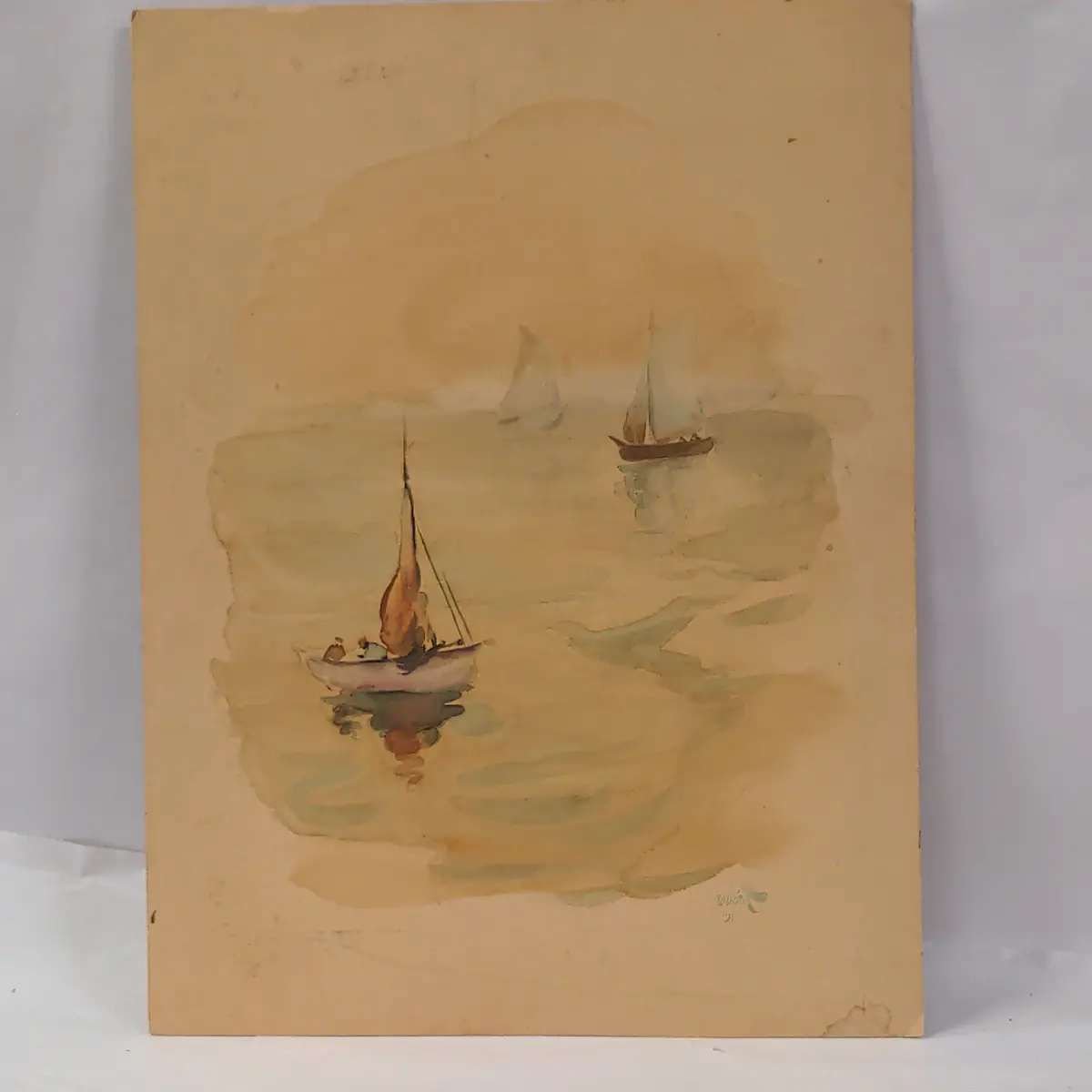 Sailboat Watercolor On Board 1