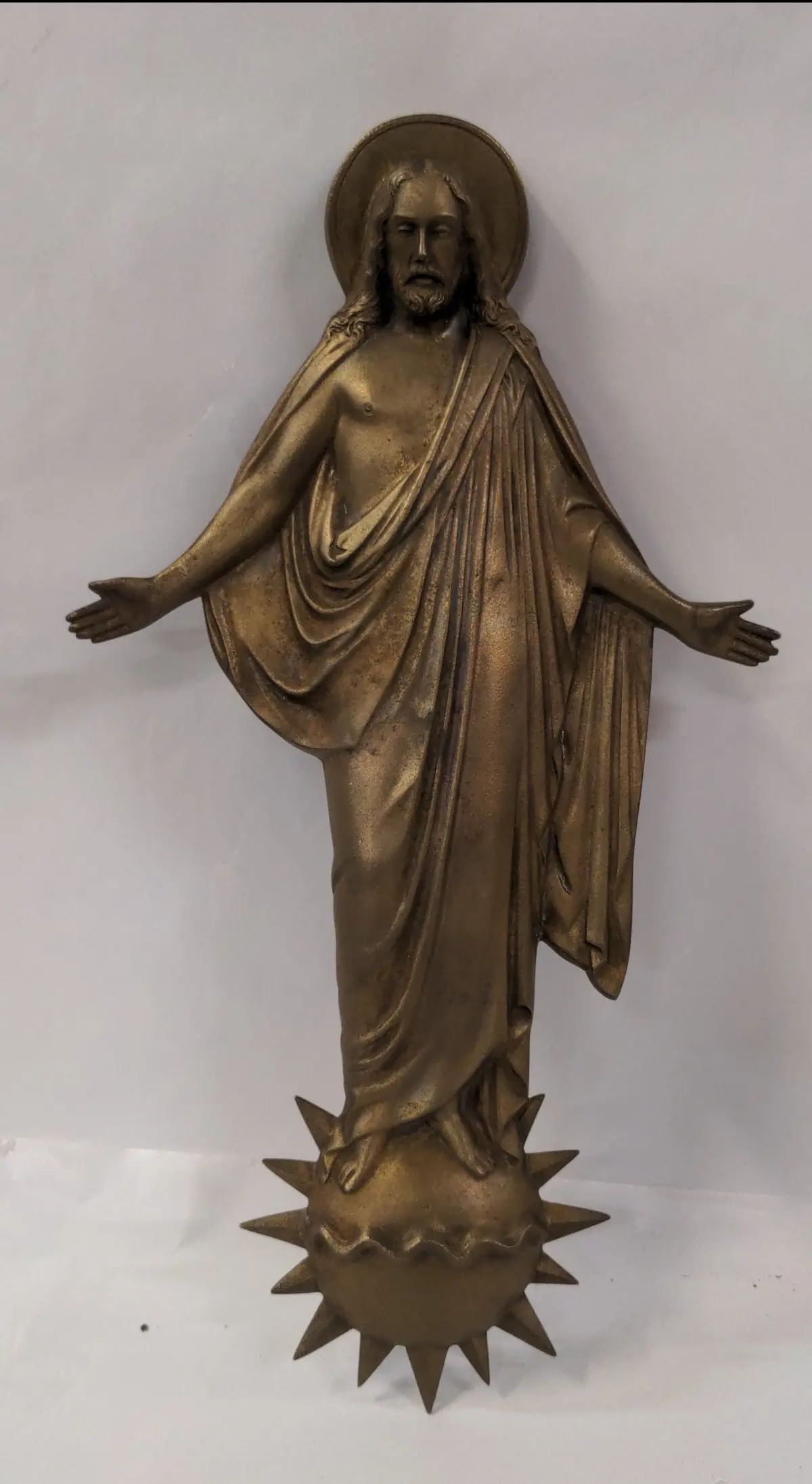 Bronze Jesus Standing On The Sun 1