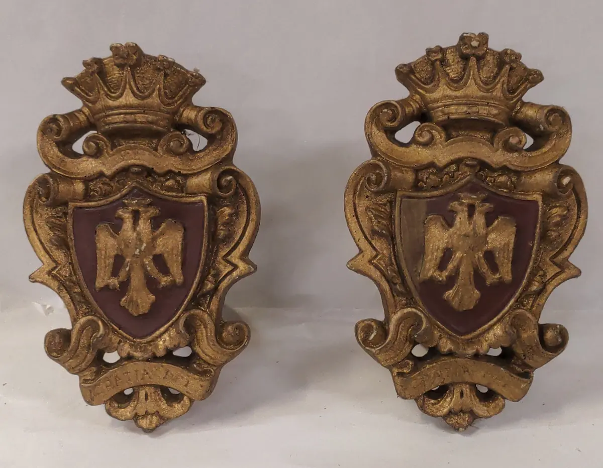 Pair Of Composition Double Eagle Curtains 1