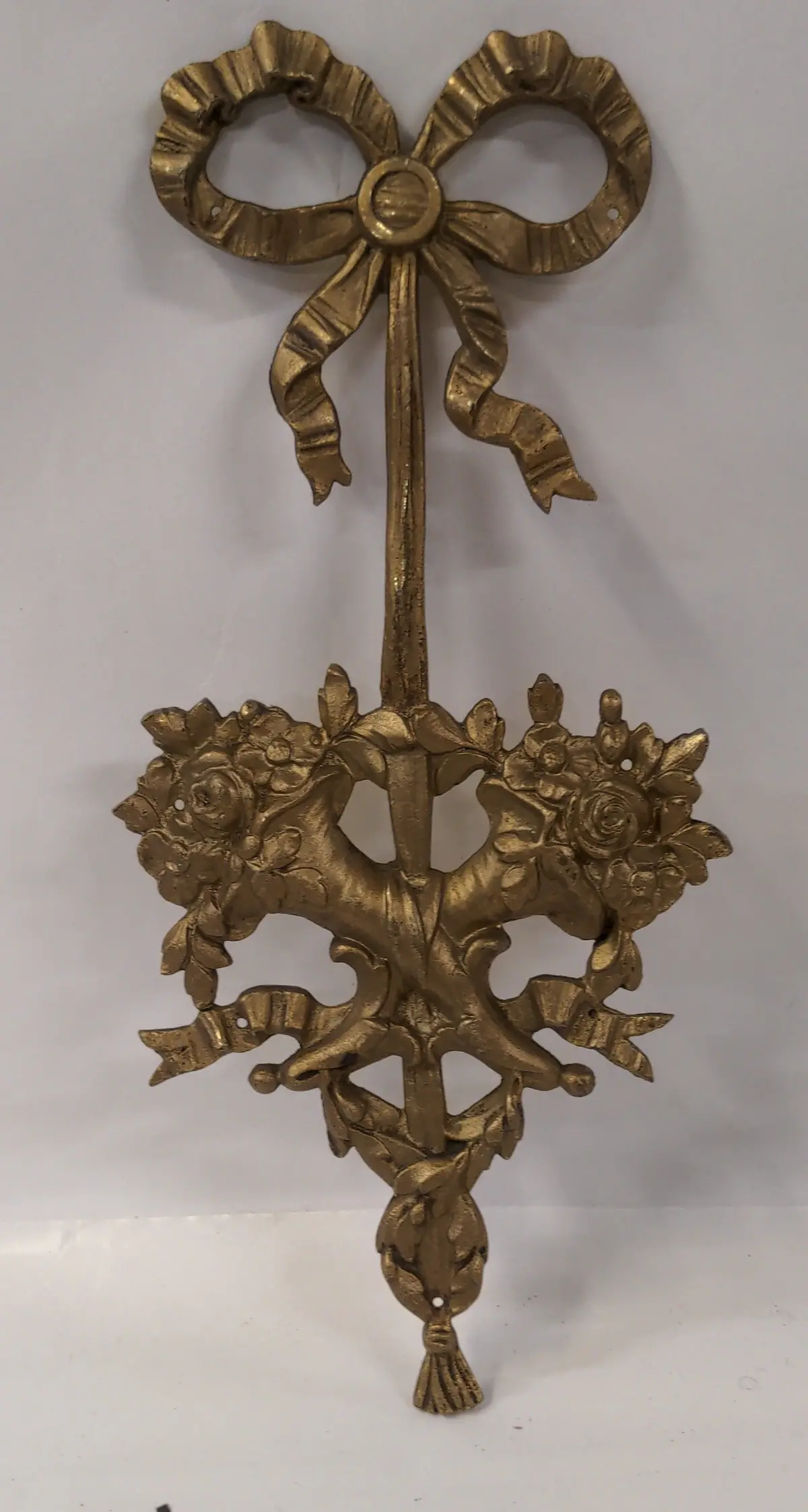 Bronze Louis Xvi Plaque With Cornucopia W. Ribbon 1