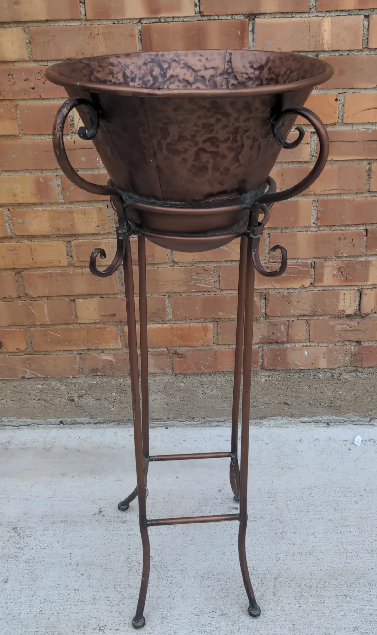Tall Copper Color Metal Planter 1