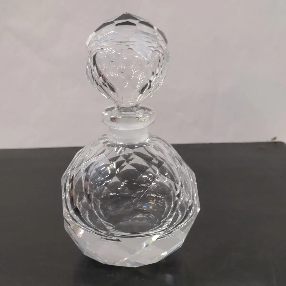 Antique Round Crystal Perfume Bottle 1