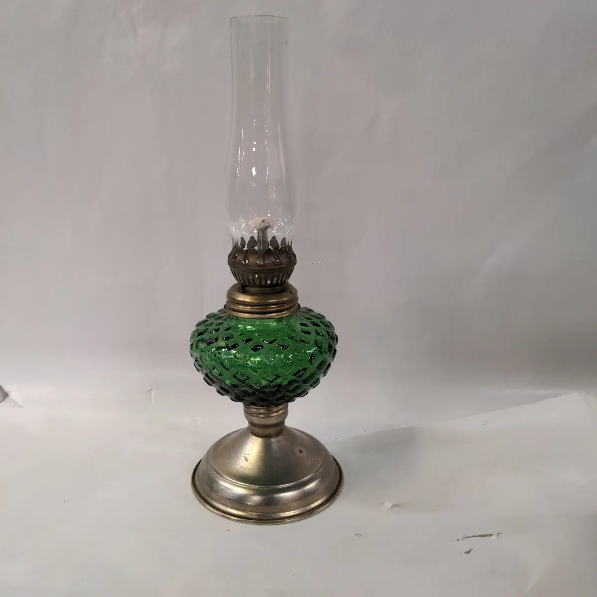 Mini Green Glass Oil Lamp 1