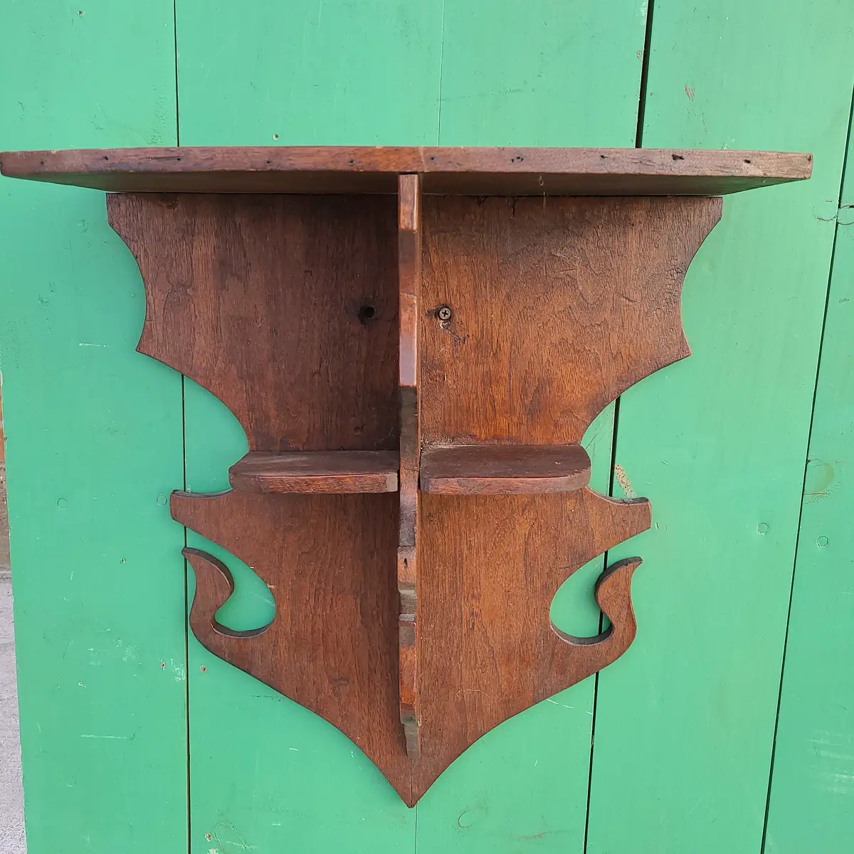 Small Walnut Antique Wall Shelf 1