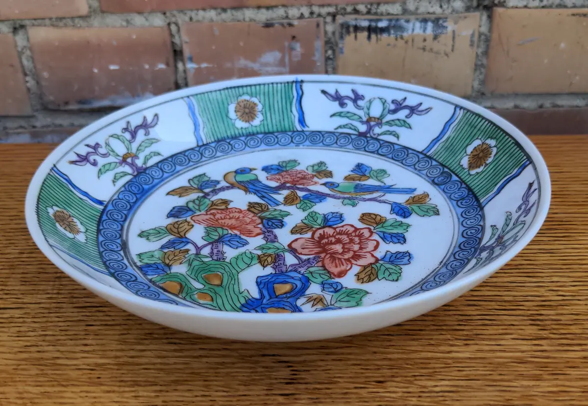 Japanese Painted Porcelain Dish With Birds 1