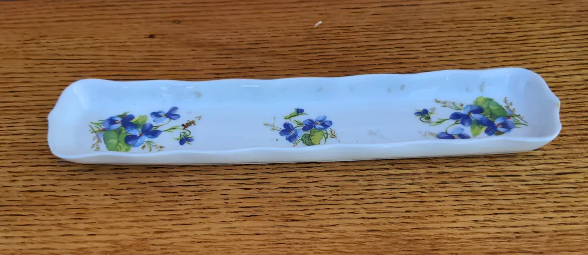 French Limoges Dresser Tray With Lilacs 1