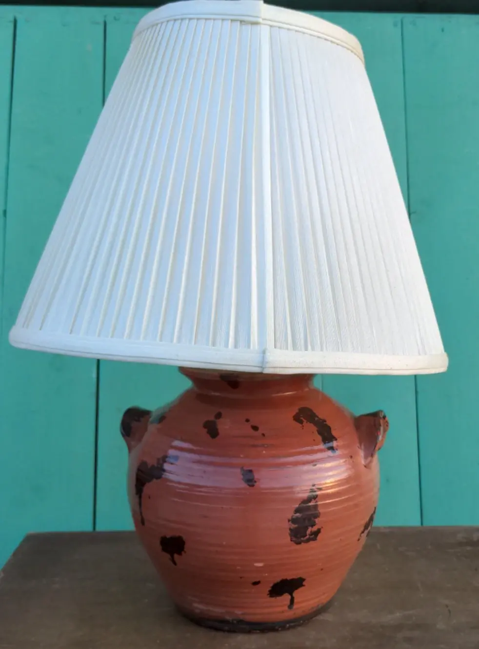 Orange American Pottery Lamp 1