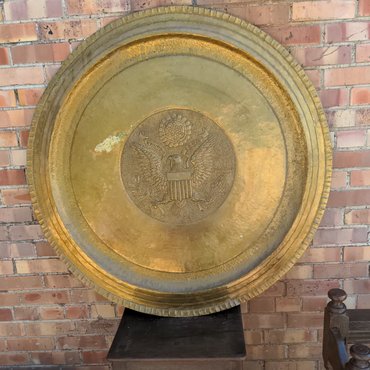 Large Brass American Eagle Tray 1