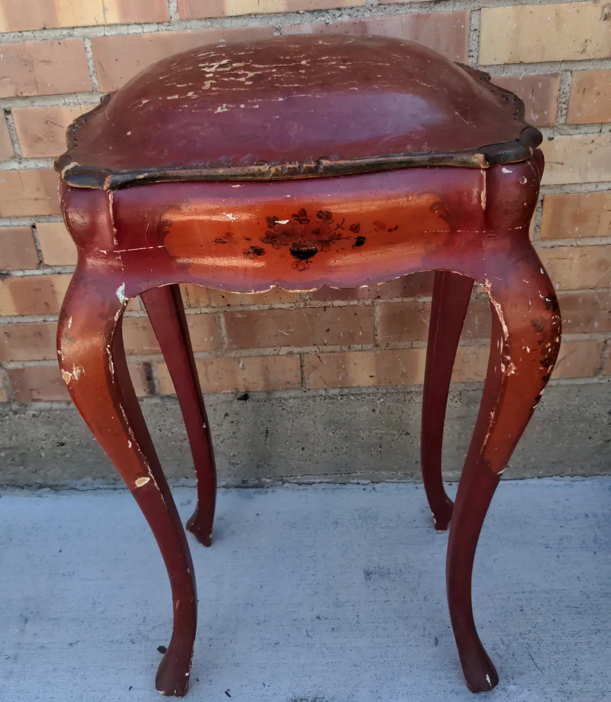 Little Red Chinoiserie Dome Top Box On Legs 1