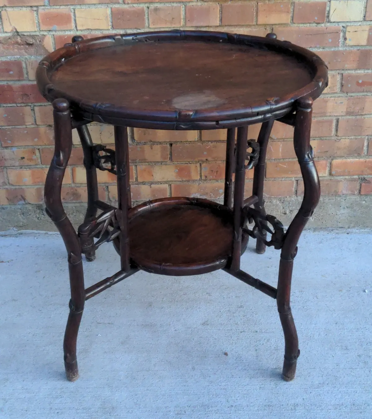 Chinese Collapsible Two-Tier Round Tea Table 1