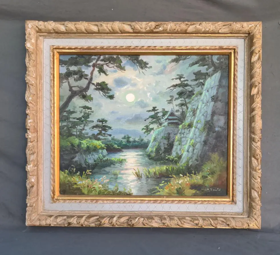 Oil Painting Of Moonlight On A Mountain 1