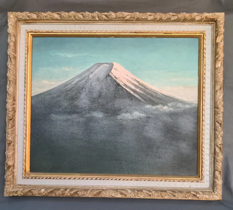 Japanese Oil Painting Of Mount Fuji By Sherke Shogi 1