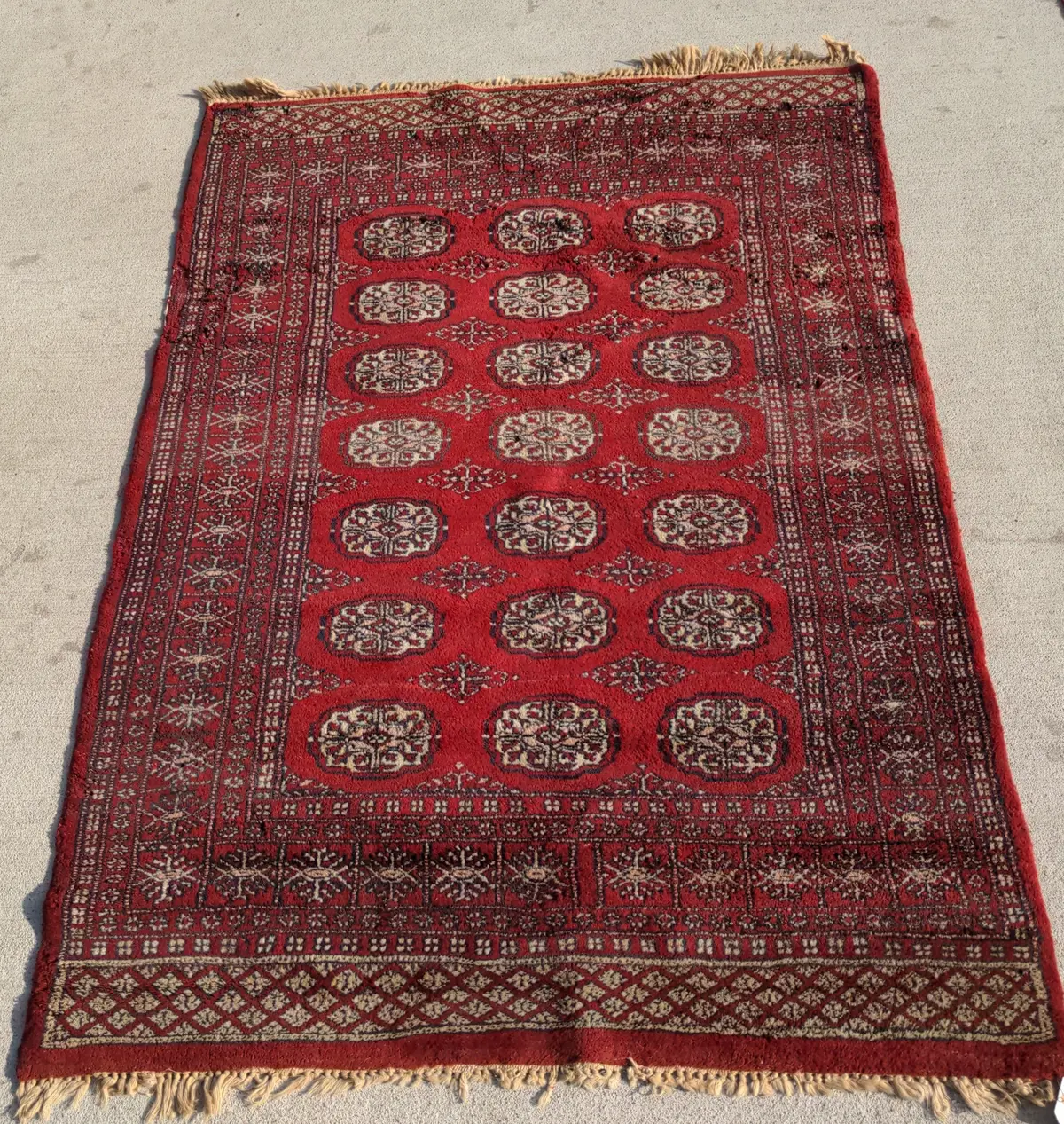 Handmade Red Bakara Rug 1