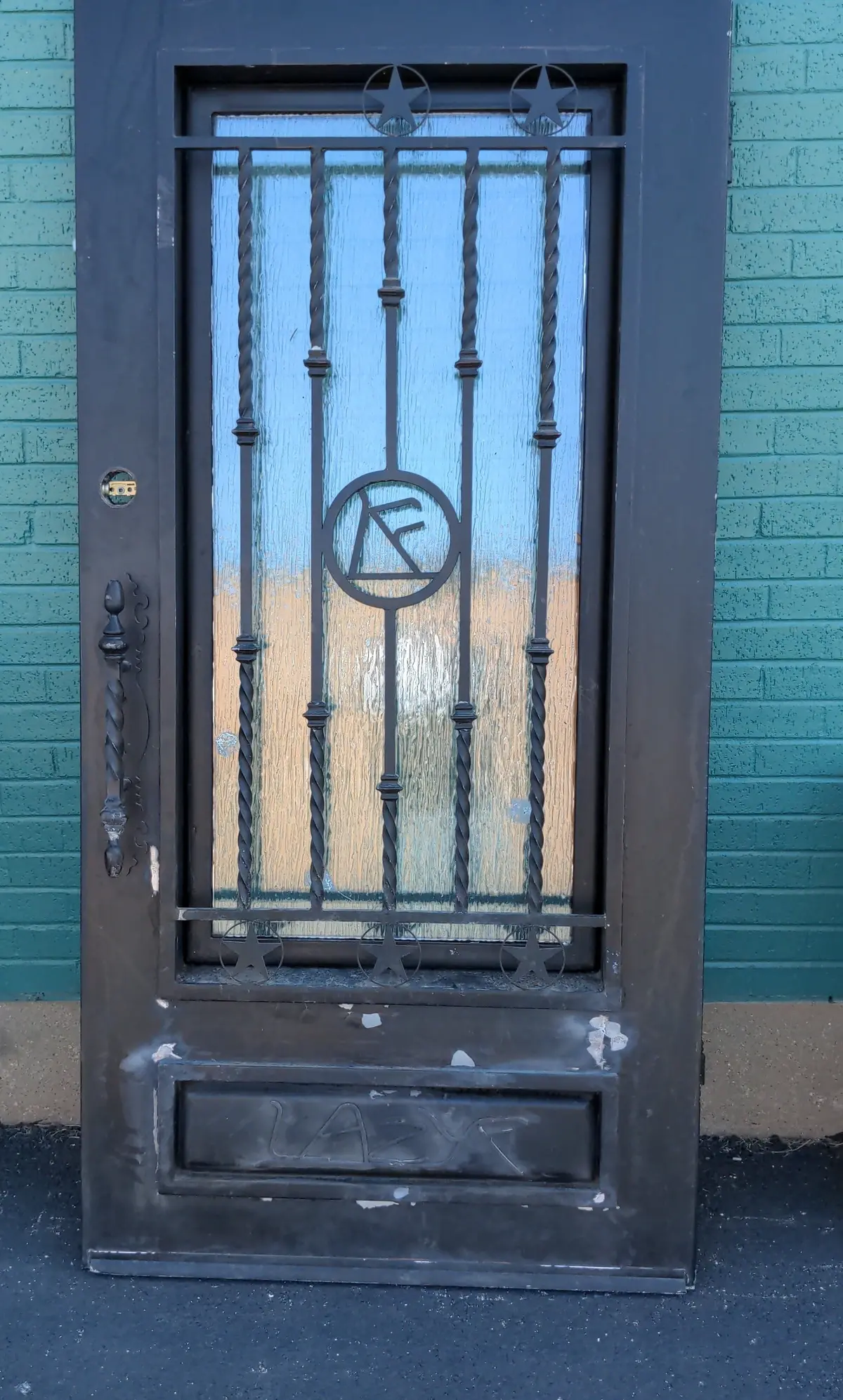 Short Iron Door With Glass Window And Bars 1