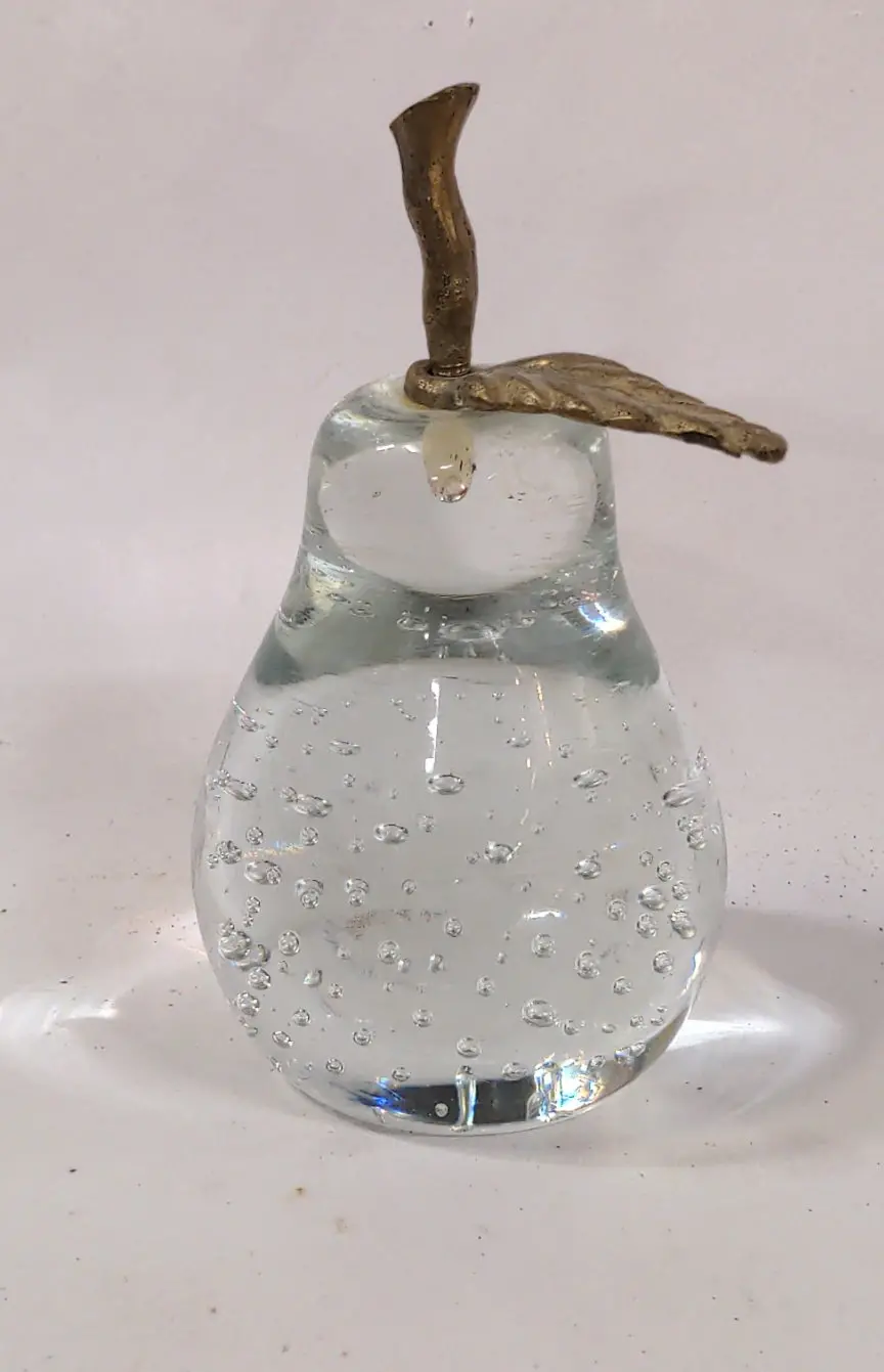 Crystal And Brass Pear 1