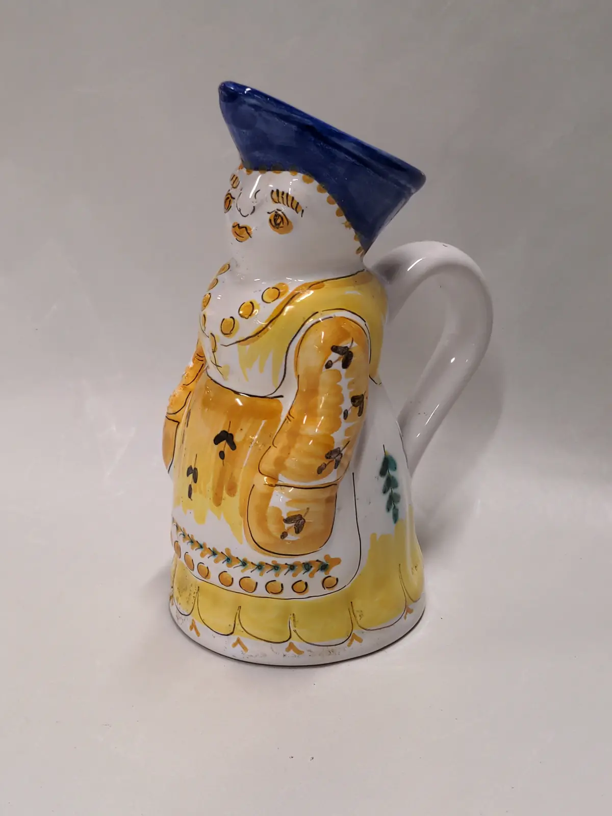 Small Italian Woman Shaped Pitcher - Small Chip 1