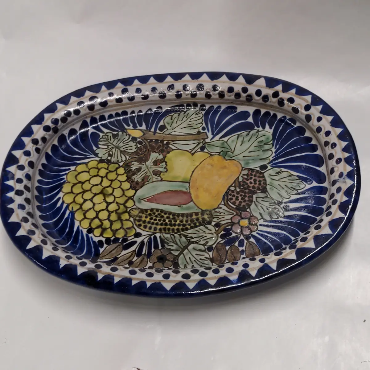 Mexican Talavera Pottery Fruit Tray 1