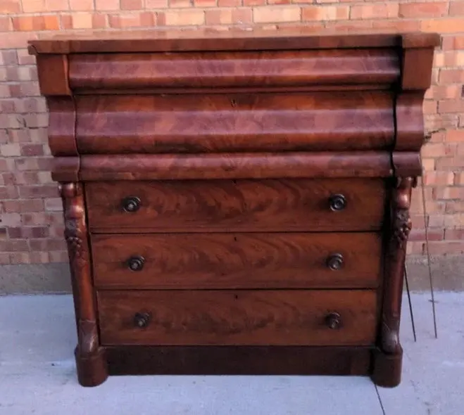 As Found Large Mahogany Scotch Ogee Chest 1
