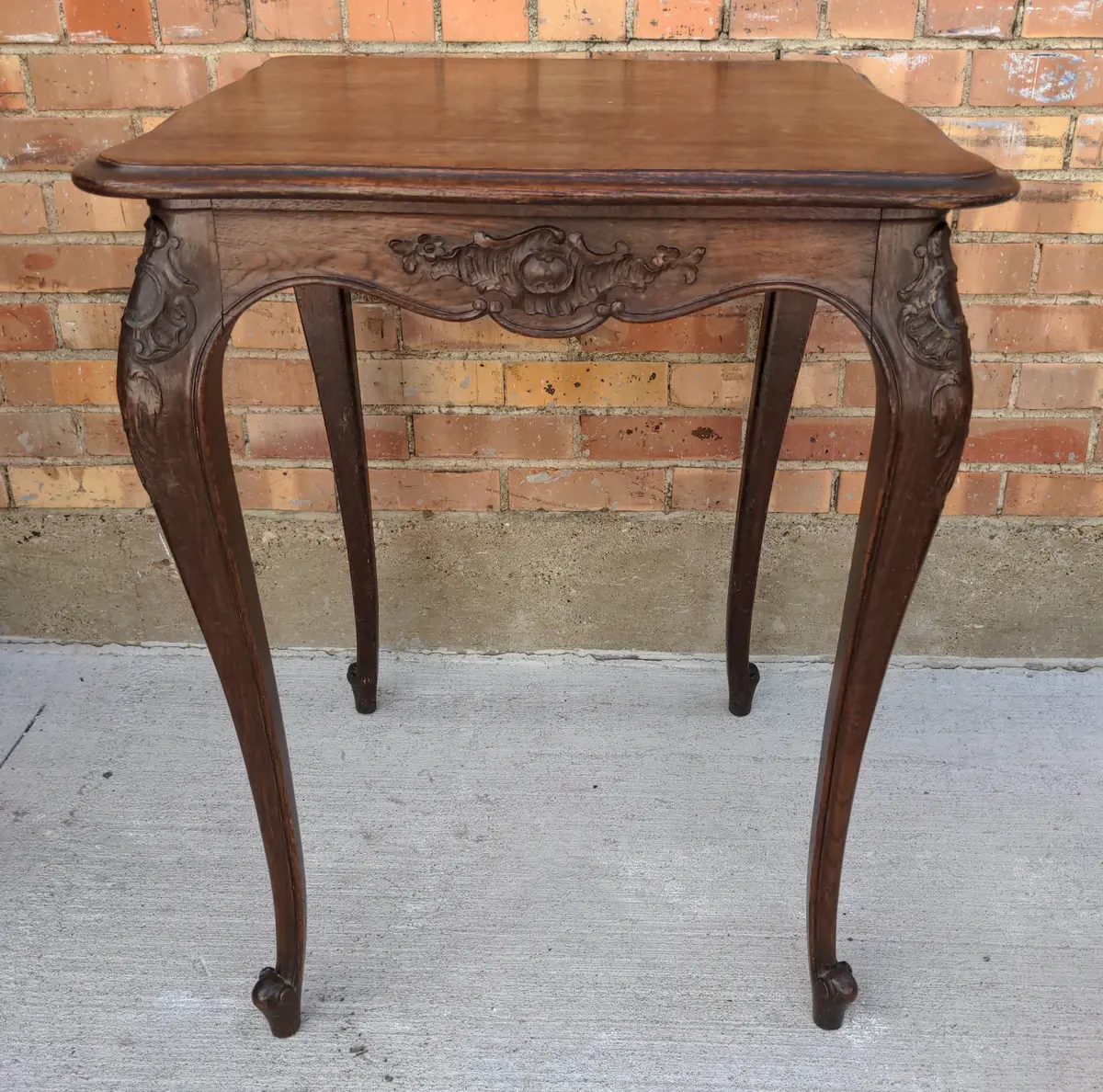 Louis Xv Square  Oak Occasional Table 1