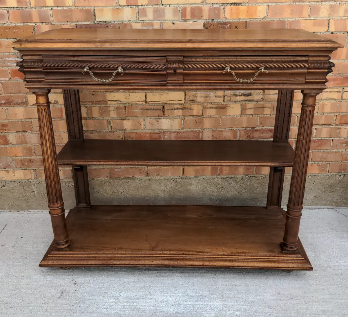 Henri Ii Walnut Lift Top Server, With Marble Insert 1