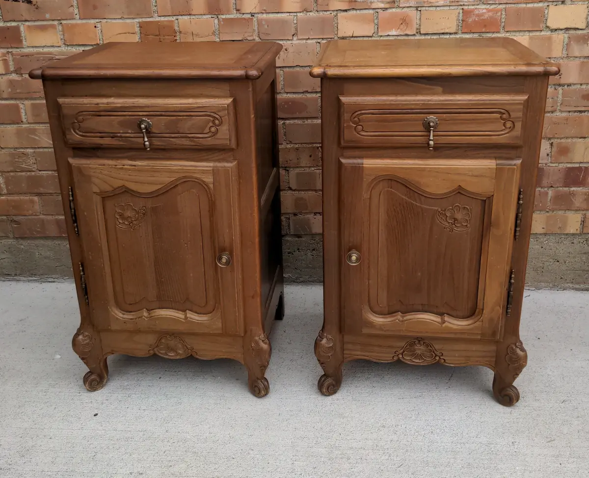 Pair Of Louis Xv Oak Side Cabinets 1
