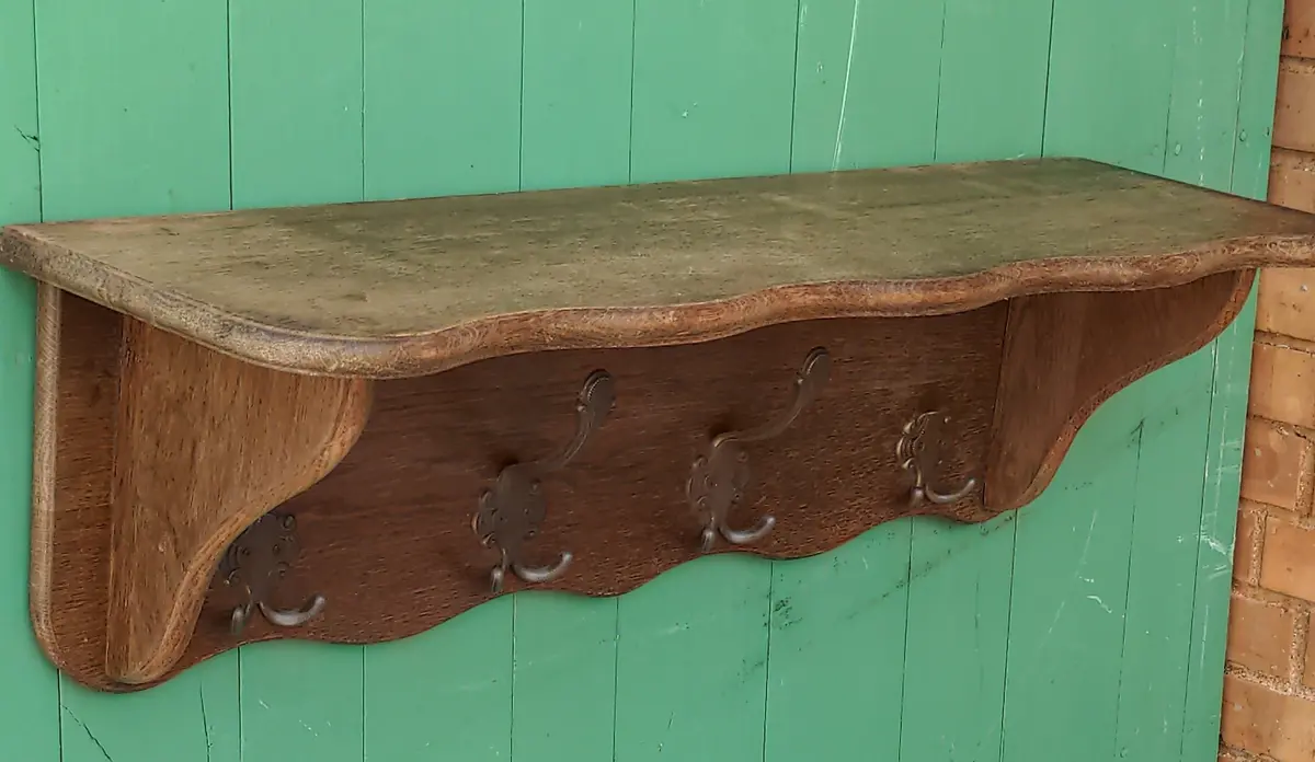 Small Continental Oak Wall Rack-As Found 1