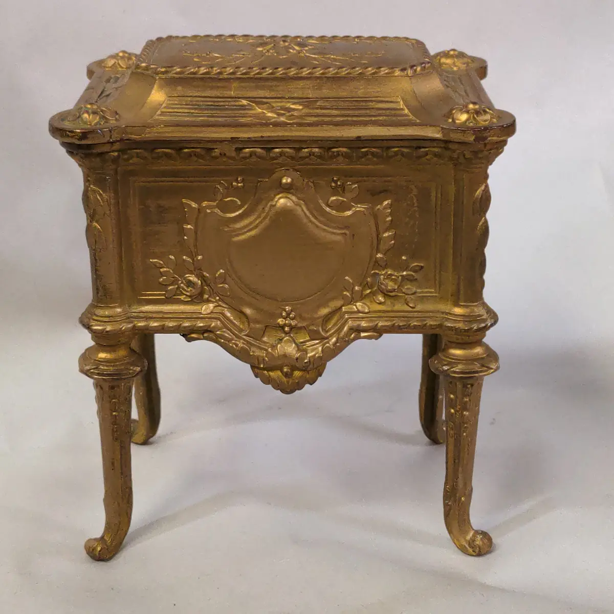 Gold Color French Footed Trinket Box 1