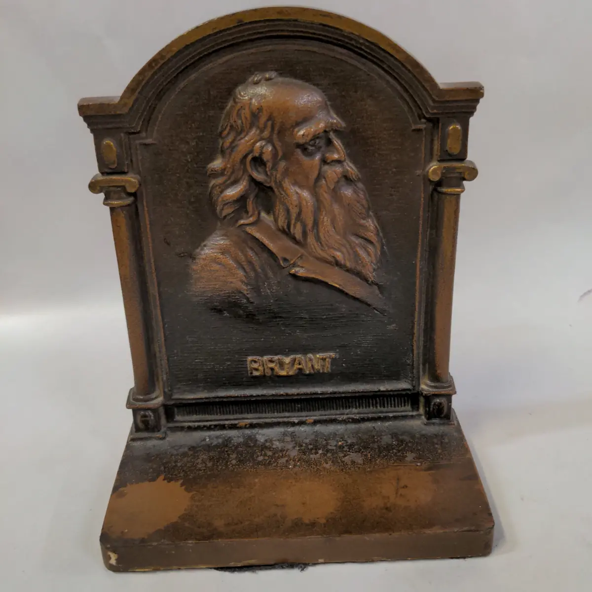 Single Bradley & Hubbard Cast Iron Bookend Of Bryant 1