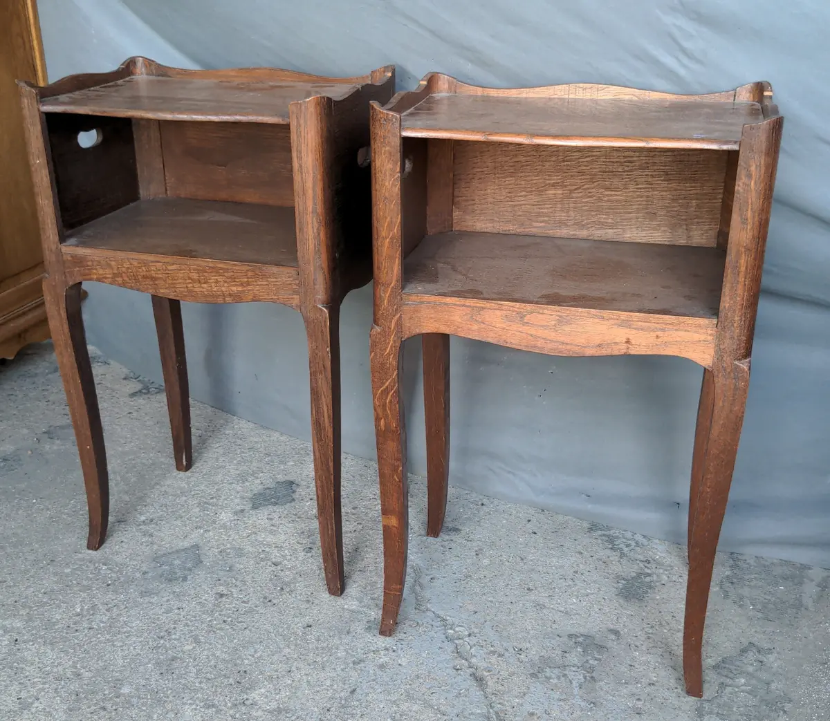 Pair Of Pette Louis Xv Oak Side Cabinets 1