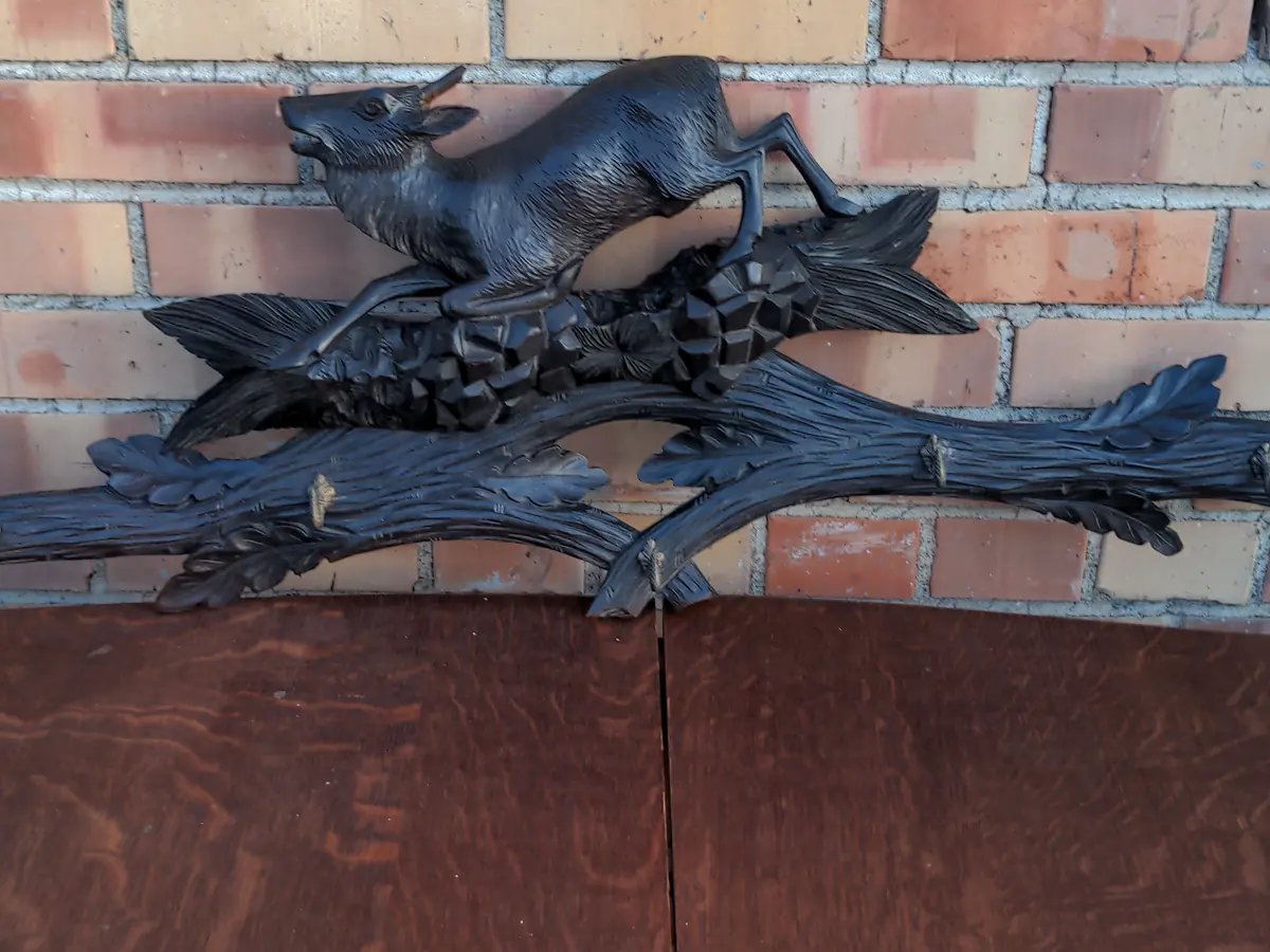 Black Forest Carved Oak Wall Rack 1