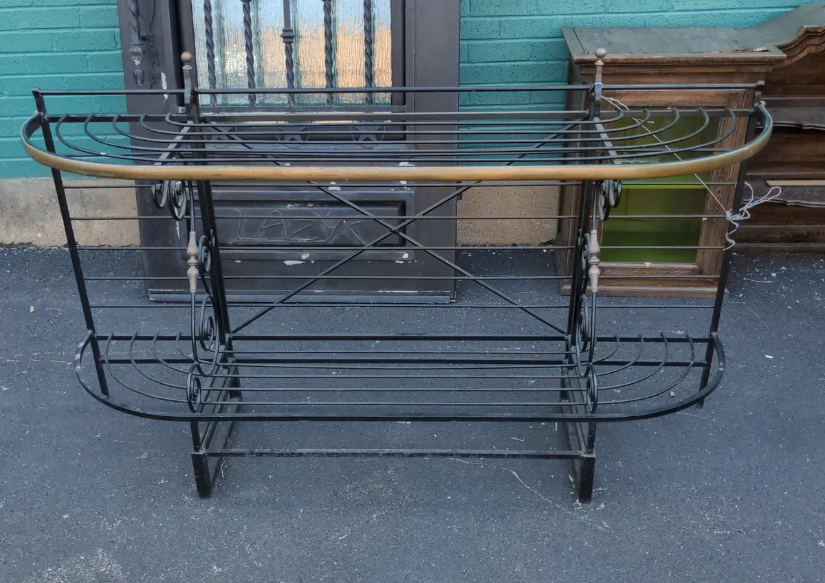 Low Iron & Brass Baker's Rack 1