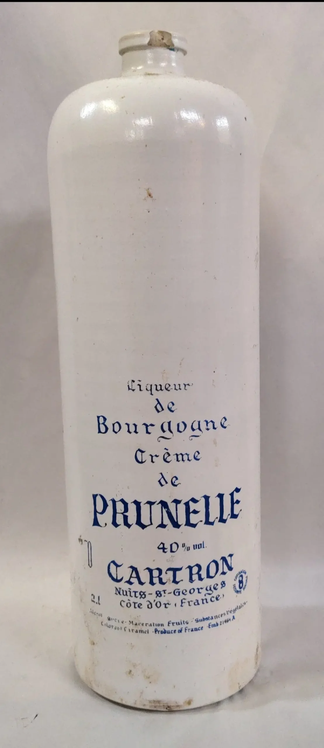 Tall Pottery Liquor Bottle As Found 1
