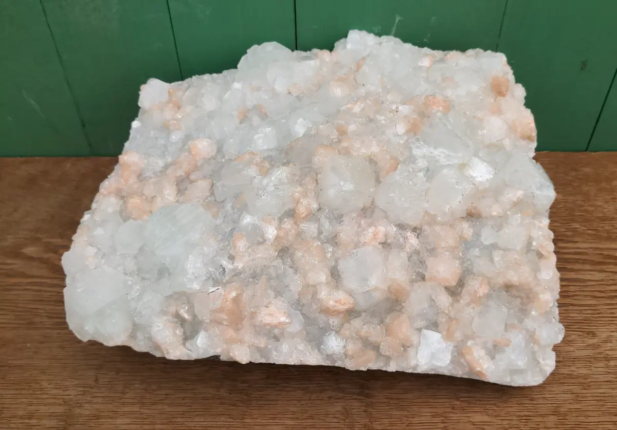 Large Quartz Crystal Geode With Pink Crystals 1
