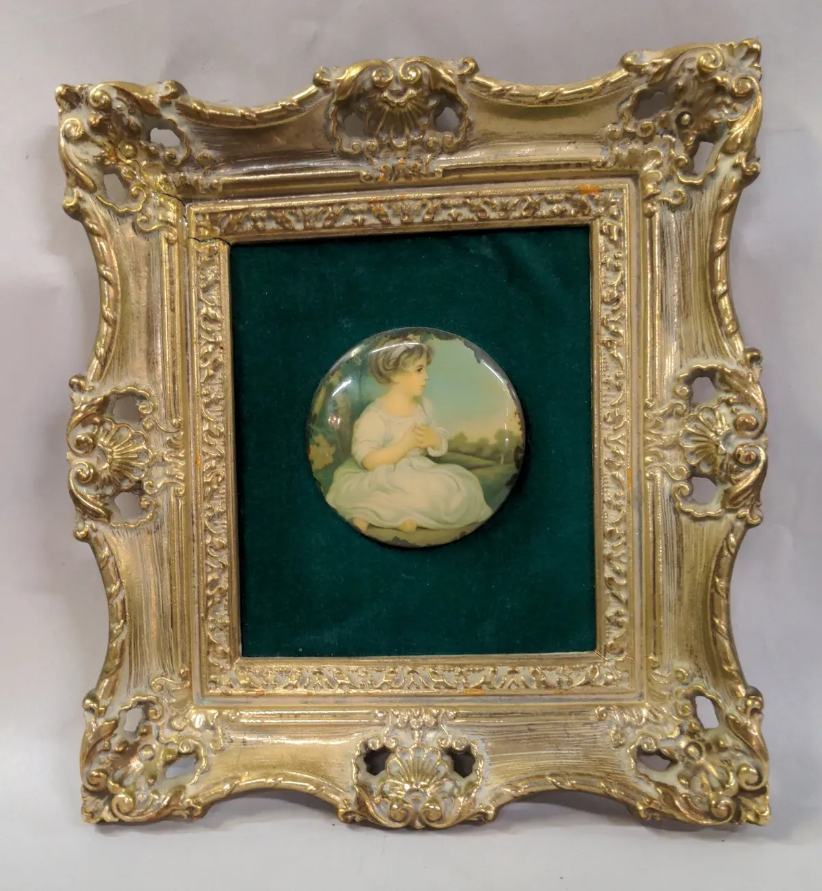 Girl On Medallion Fancy Frame 1