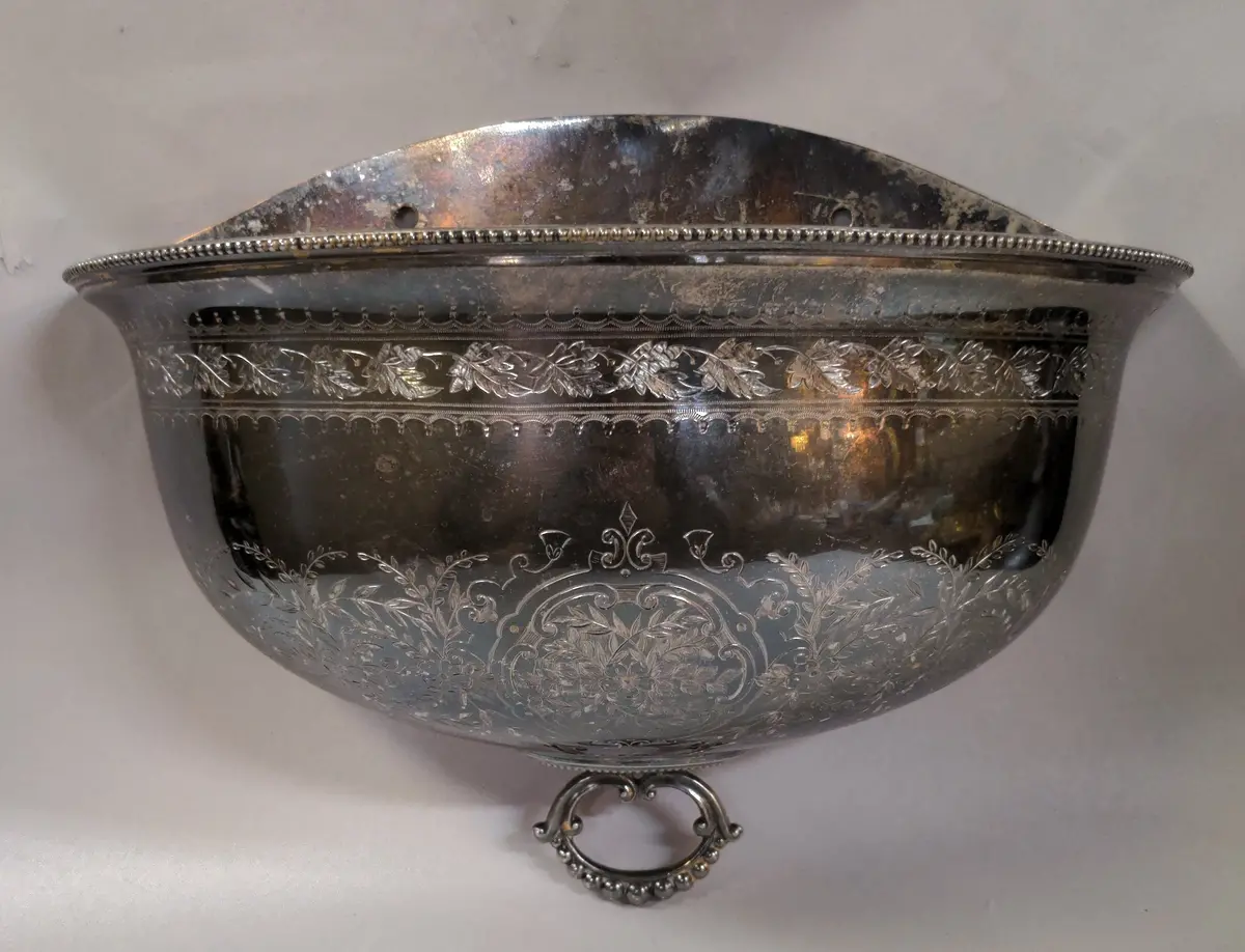 Demi Lune Silver Plate Wall Planter 1