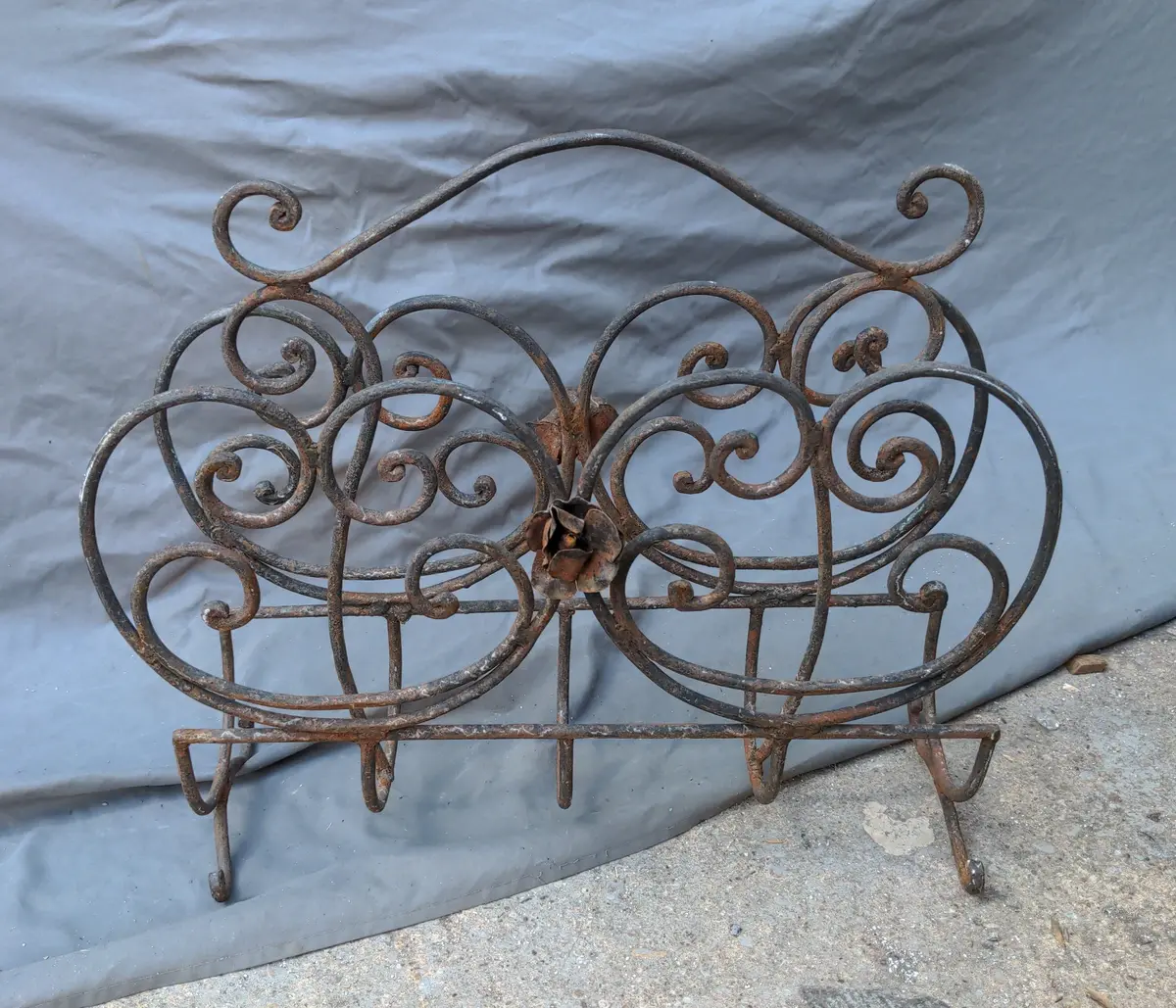 Wrought Iron Magazine Rack 1