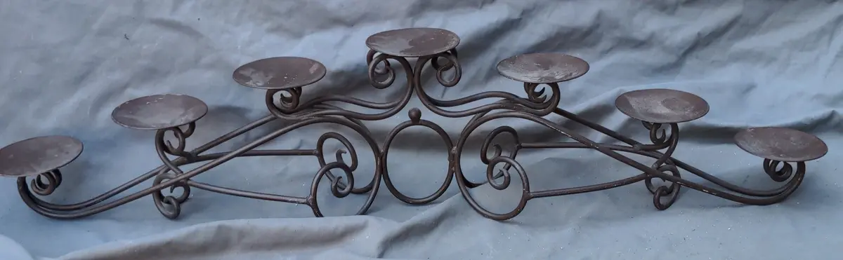 Seven Light Bent Iron Arched Candle Stand 1