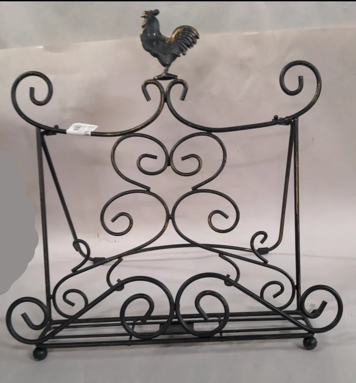 Iron Book Holder With Rooster 1