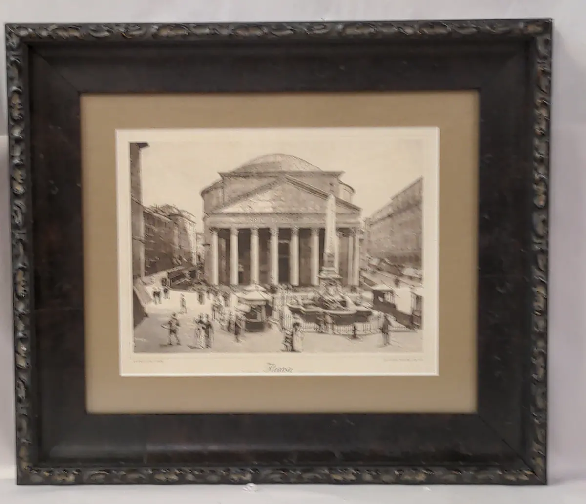 Early Framed Etching Of Rome 1