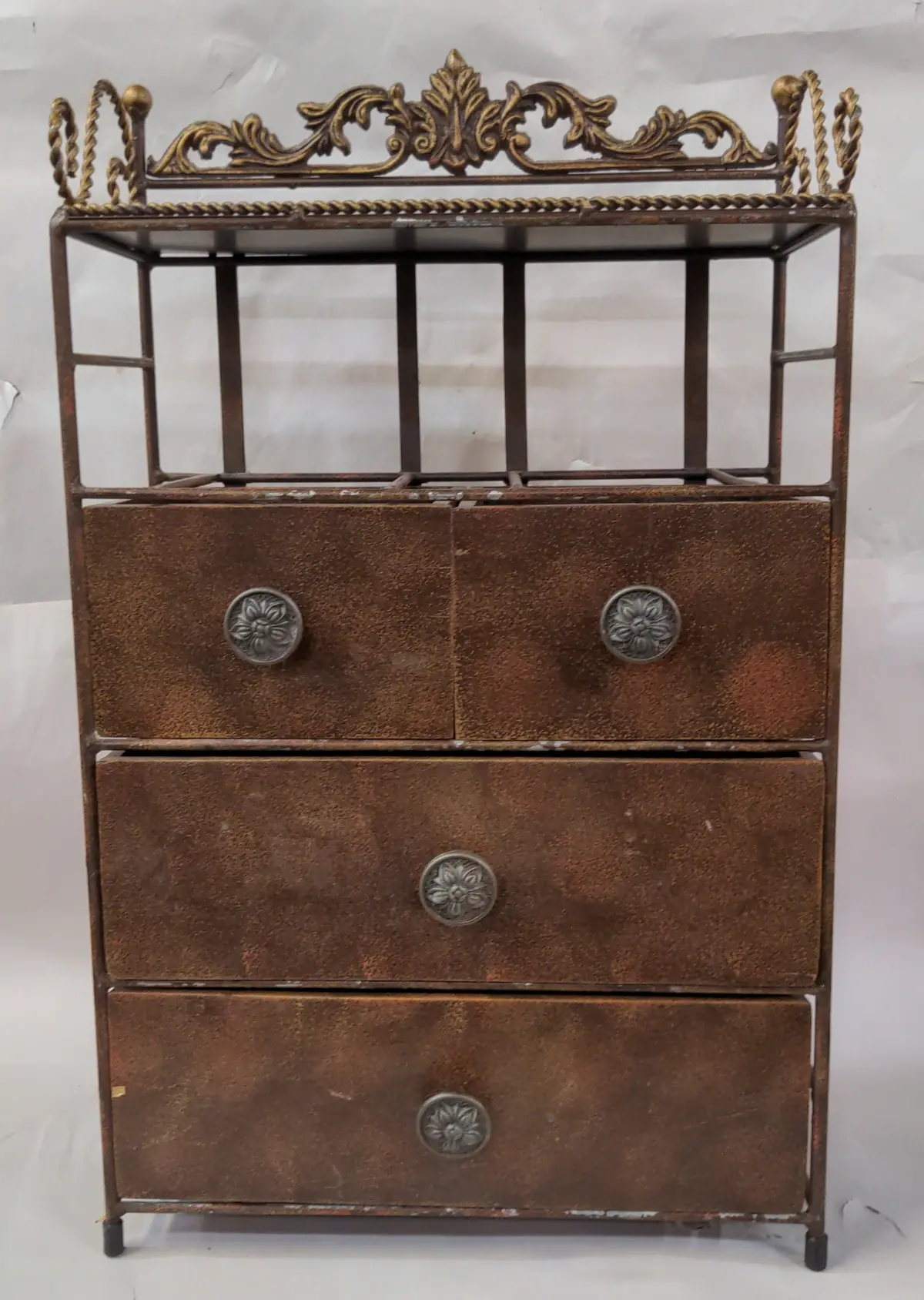 Free-Standing Metal Shelf & Drawers 1