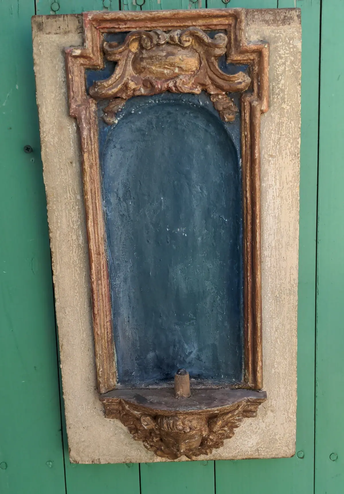 Tiny Painted Cherub Wall Niche 1
